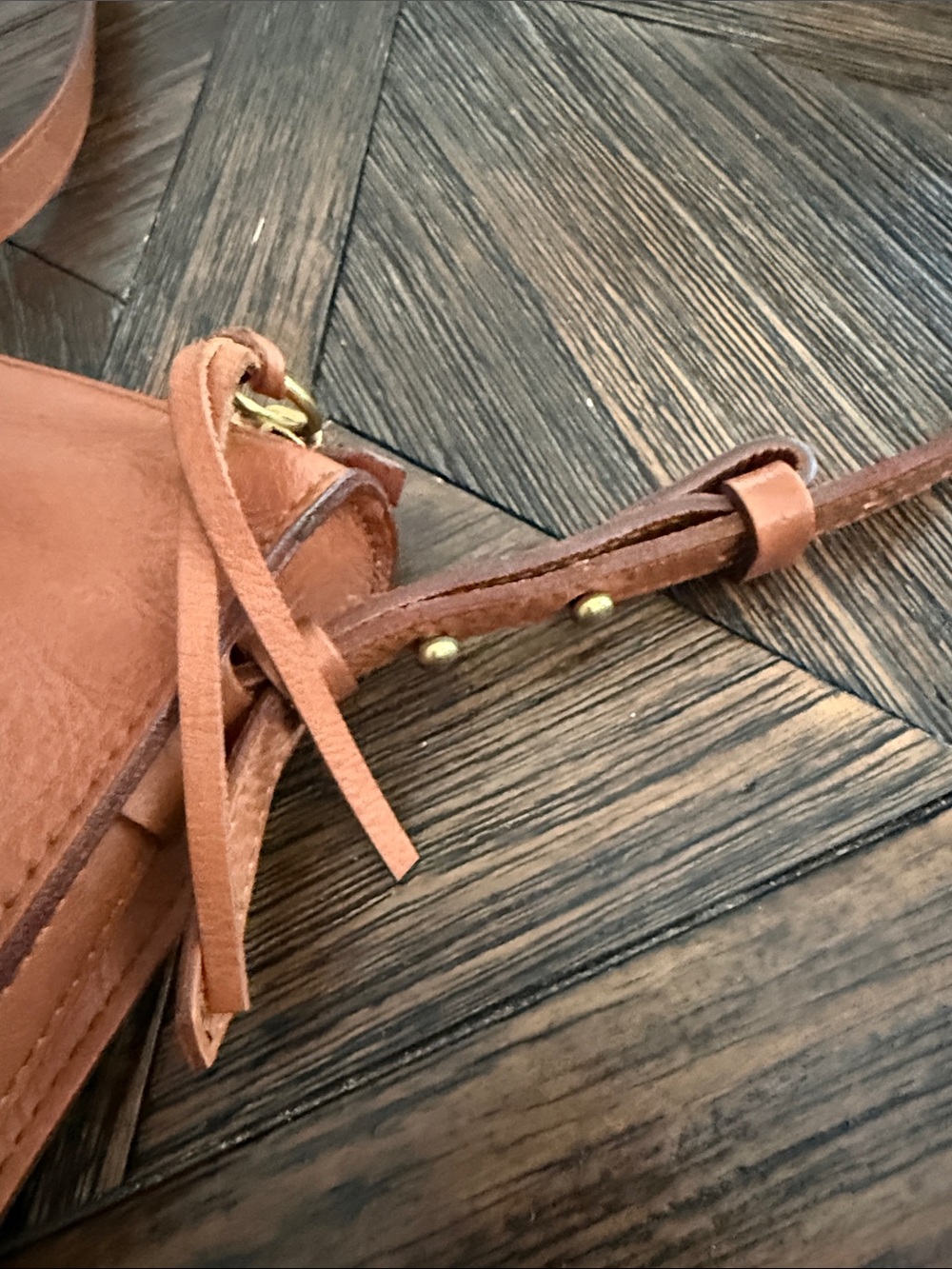 Madewell Simple Brown Leather Crossbody Bag Adjustable Strap - Picture 5 of 9